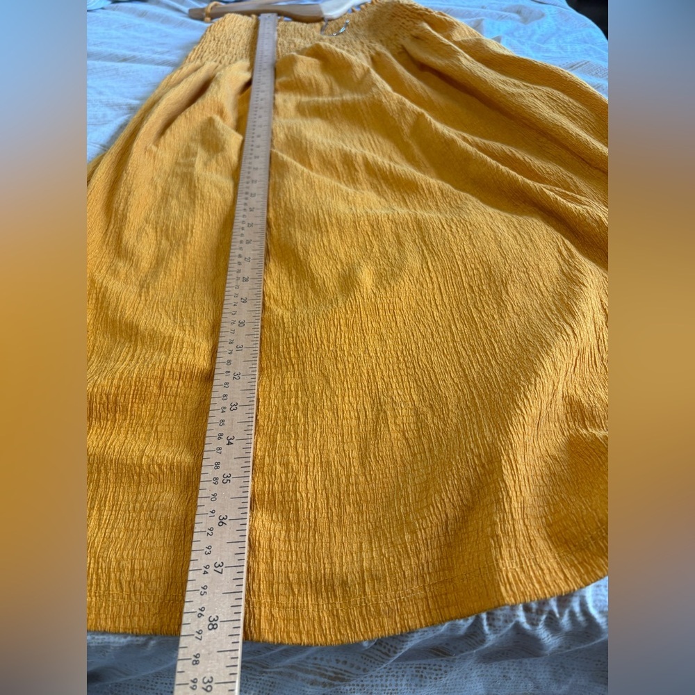 H&M Mustard Yellow Smocked Midi Sundress - Picture 8 of 12